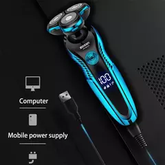 Imagem do ZOZEN-Barbeador elétrico recarregável para homens, lâmina, aparador de cabelo, corte, máquina de barbear, aparador de barba, seco, uso duplo