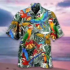 Camisa dos homens do vintage 3D Havaiano Casual Wear Férias de praia Soltas montagem Masculina Top 2023 Dos Desenhos Animados Padrão Manga Curta Ao Ar Livre - loja online