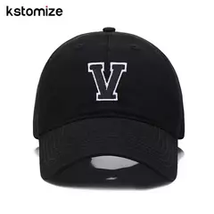 Boné bordado de algodão macio, letra inicial A-Z Snapback Caps para homens e mulheres, elegante equipe esporte viseiras, preto, alta qualidade