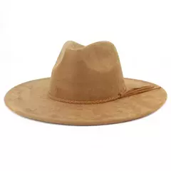Chapéu Fedora de camurça para homens e mulheres, chapéu de feltro, Fedora clássico, chapéu de igreja, jazz, outono, inverno, 9,5 cm na internet