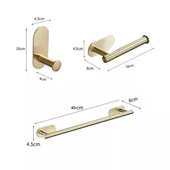 Imagem do Barra De Toalha De Banho 304 Toalheiros De Aço Inoxidável Toalha Anel Toalha Suporte Do Papel Higiênico Escovado Ouro Banheiro Hardware Acessórios Set