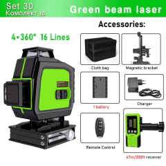 Clubiona 16/12 linhas de nível laser linha verde auto-nivelamento 360 horizontal e vertical super poderoso nível laser feixe verde - comprar online