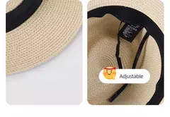 Chapéu de palha panaman cabeça grande masculino, chapéu de tecido dobrável, chapéu top jazz, proteção solar, sombreamento solar, tamanho grande, 63cm - loja online