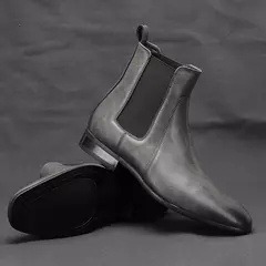 Botas de couro chelsea masculinas, marca de moda confortável, # KD431, 40-46, 2024 - Wolf Magazine