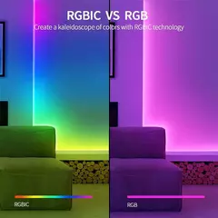 Tuya neon led luzes de tira 5v 72leds/m silicone neon corda luz com sincronização música rgbic dreamcolor perseguindo fita para sala