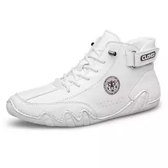 CLOHOO-Botas de couro confortáveis masculinas, solas macias, sapatos britânicos - Wolf Magazine