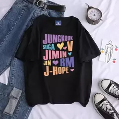 Imagem do T-shirt estampada Bts para homens e mulheres, Jungkook, Jimin, V, J-Hope, manga curta, moda casual, qualidade superior