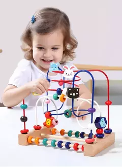Montessori bebê montanha russa brinquedos labirinto de contas de madeira, quebra-cabeça educacional para aprendizagem precoce infantil, brinquedo de matemática para criança, 2024 na internet