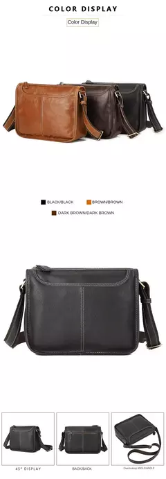 Bolsa masculina tiracolo de couro de vaca, bolsa de ombro casual masculina, pequena e simples, nova - loja online