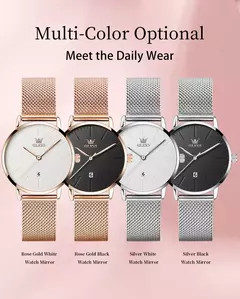 OLEVS-Relógio de quartzo impermeável de aço inoxidável feminino, original, simples, elegante, luxo, moda na internet
