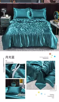 Mulberry Silk Bedding Set, capa de edredão, lençol, fronha, lençol de cetim luxo, cor sólida, rei, rainha, completo, Twin Size - loja online