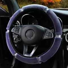 Capa de volante de carro de pelúcia macia strass acessórios interiores de inverno 37-38cm capa de direção estilo de carro para mulher - comprar online