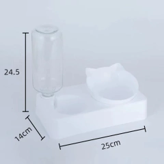 Alimentador automático para animais de estimação, Tigela de dupla finalidade, Inclinação para proteger o colo do útero, Comida para cães