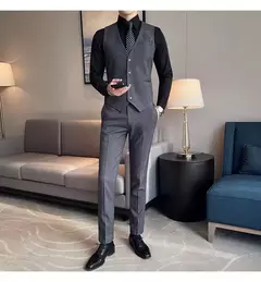 Terno xadrez formal masculino, vestido de noiva noivo, blazer de festa, calças, jaqueta, colete, calças, high-end, casual, escritório, marca - comprar online