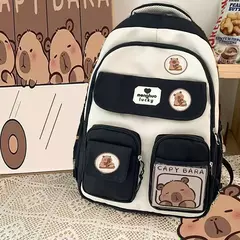 Grande Capacidade Capybara Schoolbag, alça ajustável, mochila versátil, saco de computador impermeável, estudante bonito - loja online