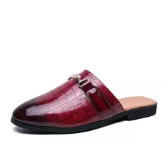 Sapatos casuais meio arrasto para homens, mocassins da moda, deslizamento em apartamentos, marca de luxo, mocassins novos, tamanho grande 38-46, 2023 - comprar online