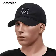 Boné bordado de algodão macio, letra inicial A-Z Snapback Caps para homens e mulheres, elegante equipe esporte viseiras, preto, alta qualidade - Wolf Magazine