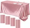 Retângulo casamento cetim toalha de mesa 57x10 2 polegada brilhante suave cobertura de mesa de seda para banquete de casamento aniversário mesa de jantar decoração