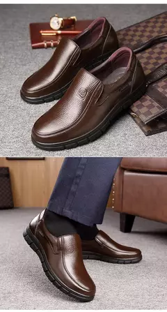 Sapatos casuais de couro genuíno para homens plataforma plana sapatos de caminhada ao ar livre mocassins tênis respiráveis sapatos feitos à mão - loja online