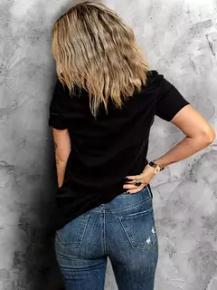 Imagem do T-shirt de manga curta para mulher, t-shirt casual com gola redonda, estampado paris, roupa de primavera e verão