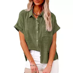Lazer Branco Amarelo Camisas Botão Lapela Cardigan Top Lady Loose Long Sleeve Oversized Camisa Mulheres Blusas Outono Blusas Mujer na internet