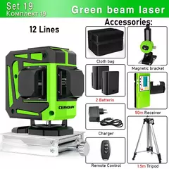 Clubiona 16/12 linhas de nível laser linha verde auto-nivelamento 360 horizontal e vertical super poderoso nível laser feixe verde