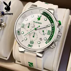 PLAYBOY-Relógios de pulso quartzo impermeável masculino, relógios esportivos, pulseira de silicone, relógio de luxo, marca top, 2022