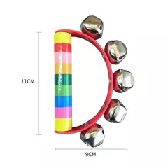 Sleigh Bells de Natal para crianças Jingle Bells, instrumento de sino musical cabo de madeira, presente para meninos e meninas, 1pc - loja online