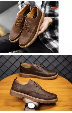 Sapato Oxford casual masculino, sapato de couro masculino, mocassins com renda de luxo, sapato de vestido masculino brogue, moda clássica, 2024