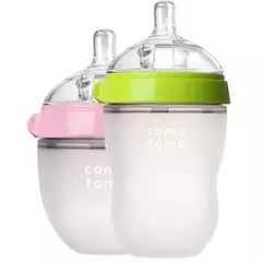 Garrafa de silicone para crianças, BPA Free Feeding Bottle para crianças, Verde e rosa, 5 oz e 8 oz, 2 pacotes - comprar online