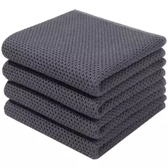Homaxy-Super Absorvente Algodão Toalhas De Cozinha, Toalha De Microfibra Macia, Secagem Rápida, Lavar Pano De Limpeza, Doméstico, 4Pcs