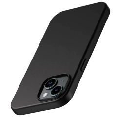Luxo fosco silicone caso macio para iphone 17 ar 16 15 14 plus 13 12 mini 11 pro max xr ultra fino sólido preto capa na internet