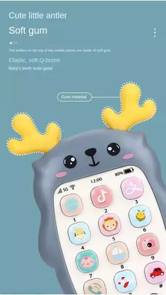 Imagem do Telefone bilíngue mordedor brinquedos para bebê, música, brinquedo de voz, educação precoce, máquina de aprendizagem, eletrônica, presente infantil