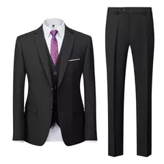 Imagem do Conjunto de terno casual masculino de negócios, jaqueta masculina, blazers, calças, calças, colete, colete, moda, 2023