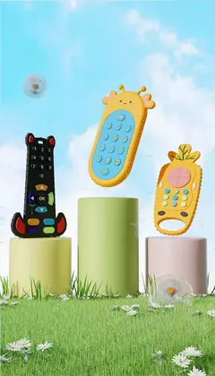 Silicone dentição anel com controle remoto para o bebê, brinquedos sensoriais para recém-nascido - comprar online