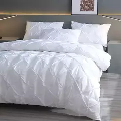 Monocromático confortável Quilt Cover para adultos, roupa de cama, White Bed Cover, fronha, Queen e King Duvet Cover Set, luxo, novo, 3PCs na internet