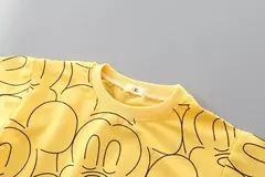 Imagem do Moletom de manga comprida Disney mickey, roupas infantis, pulôver solto com gola redonda, camisa básica para menino e menina, tops da moda outono