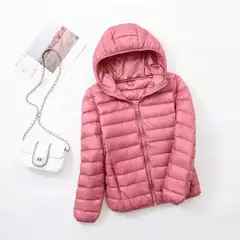 Casaco fino leve com capuz de pato para mulheres, casaco curto fino, streetwear quente, branco, plus size, casacos, outono, inverno, 2023 na internet