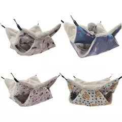Rede quente de dupla camada para hamster, camas suspensas para animais de estimação, furão, cobaia, animais pequenos, chinchila, esquilo, gaiola de pelúcia