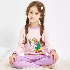 Pijama infantil de manga comprida, pijama de algodão, roupa de bebê menina, pijama infantil, criança, menina, criança, 3-14 anos, inverno - comprar online