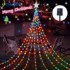 Impermeável LED Solar String Lights, Decorações de Natal, Cachoeira, Fairy Lamp, 8 Modos, Camping, Férias, Pentagrama, 3m, 2m
