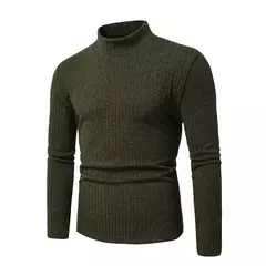 Pulôveres masculinos de malha com pescoço simulado, macacões quentes, moletom casual, casacos luxuosos, pull suéteres, outono, 2022 - comprar online