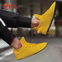 Imagem do YRZL-Sapatilhas altas confortáveis para homens, tênis de corrida casual, sapatos de caminhada ao ar livre, meias de casal