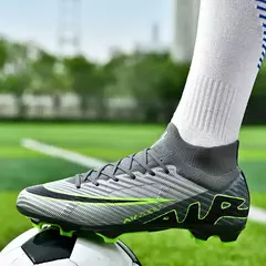 Sapatos de futebol masculino de sola FG, sapatos de gramado ao ar livre, grampos longos especiais, botas esportivas de equipe superior alta, resistência ao desgaste, tamanho 36-45