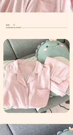 Pijama feminino de manga curta, roupas femininas, shorts de verão, roupas de vento doce, novo, 2 conjuntos