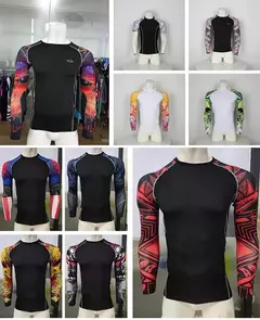 Manga comprida Surf Camisa com Silicone, Fitness Wear, Compressão Fitness Wear, Praia Swimwear, Proteção UV, Rash Guard, Novos Produtos de Natação na internet