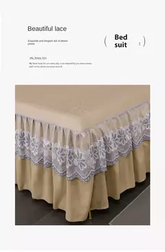 Saia de cama moderna de renda real, saia com elástico para cama queen e king size, máquina respirável e lavável lençóis, 3 pçs/set na internet