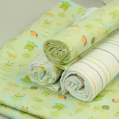 Algodão Flanela Cobertor para Bebê Recém-nascido, Envoltório de Camada Única, Swaddle Blanket, Impresso, Lençol, 4Pcs na internet