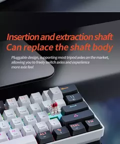 MUCAI-MK61 USB Teclado Mecânico Gaming, Interruptor Vermelho, RGB Backlit, Hot Swappable, 61 Chaves, Com Fio, Cabo Destacável na internet