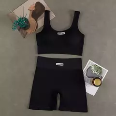 Conjunto de ioga feminino sem costura, roupas de treino fitness, sutiã esportivo, leggings de cintura alta, roupas sexy de ginástica em V profundo, roupas esportivas novas, 2024 - comprar online